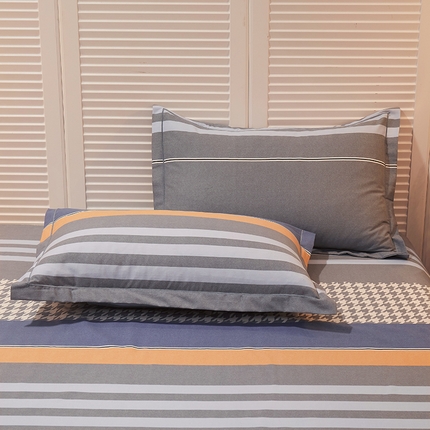 简约家纺 2025新款全棉磨毛印花单品枕套 海派绅士 灰