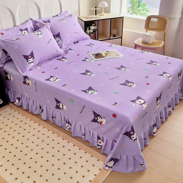 91家纺网 家纺一手货源 找家纺 情煊家纺 2025新款全棉花边款枕套 库洛米