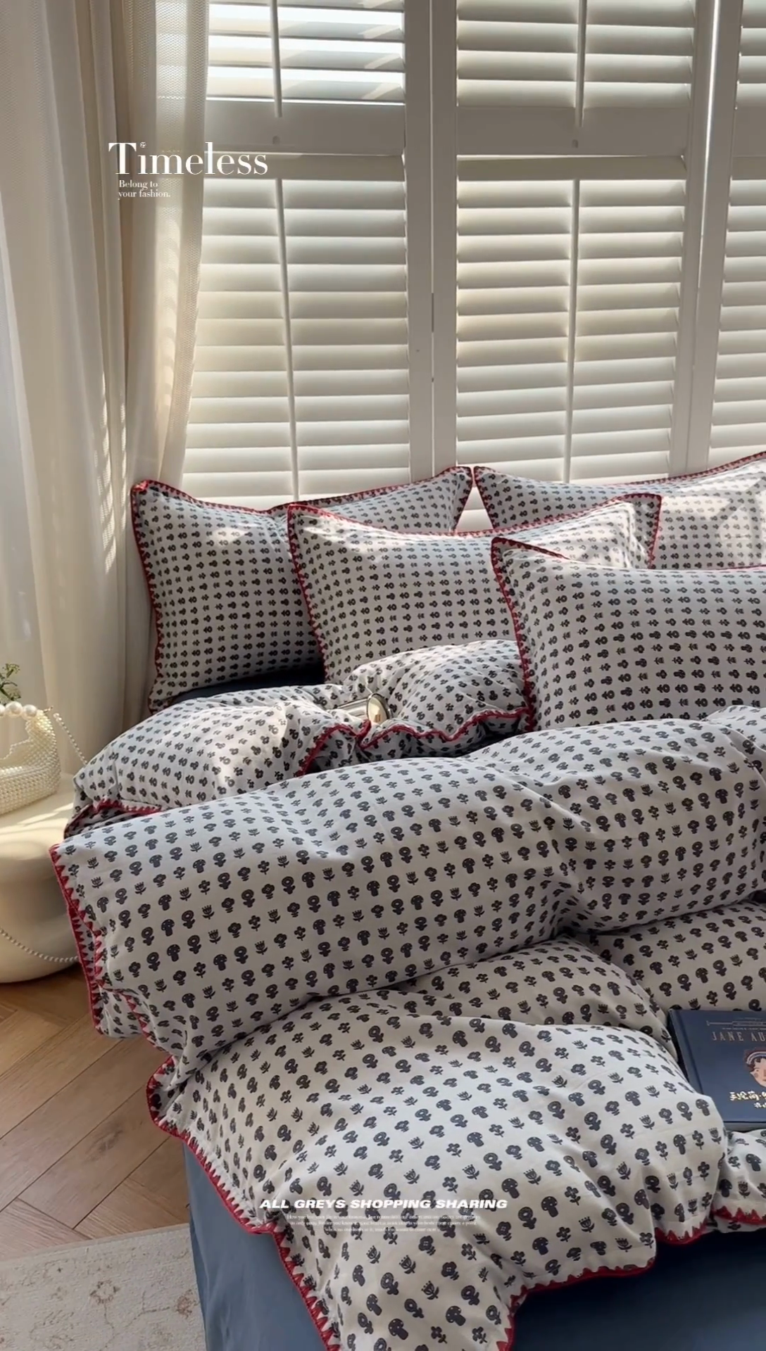 91家纺网 家纺一手货源 找家纺 金丝鸟家纺 2025新款全棉双层纱贝壳边四件套花卉系列 吉祥