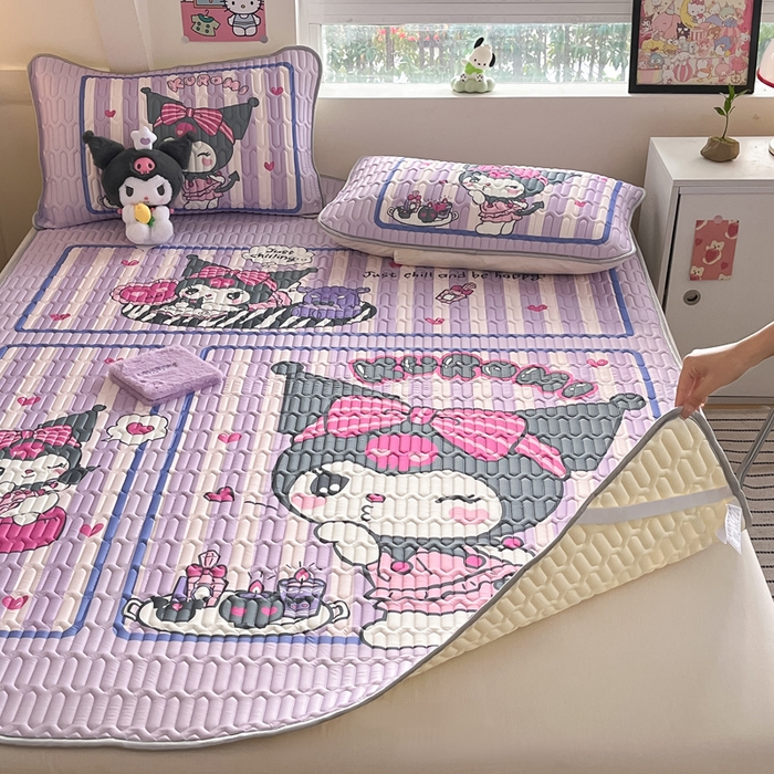 91家纺网 家纺一手货源 找家纺 金爱家 2025新款正版三丽鸥凉感乳胶凉席 购物库洛米