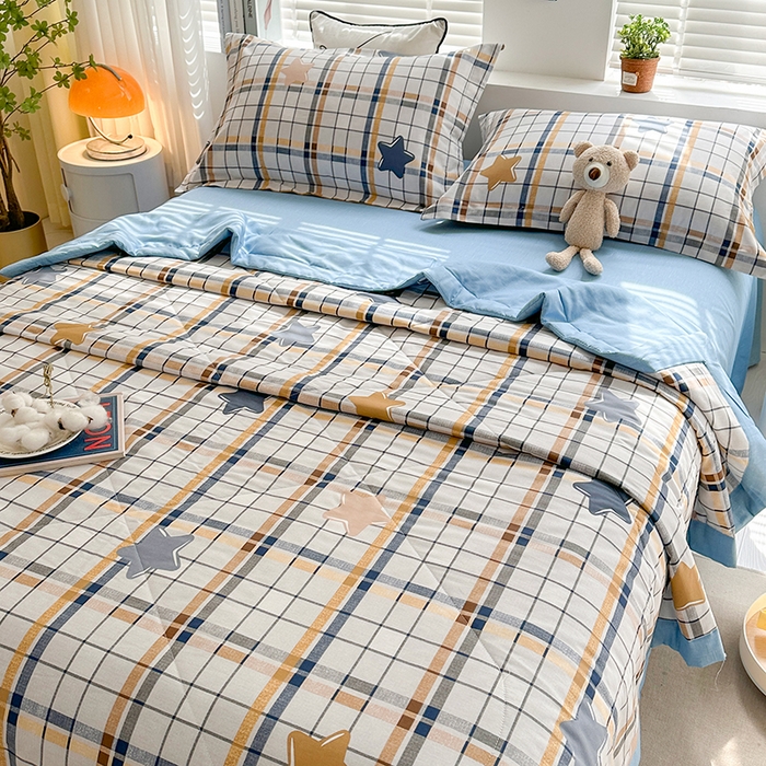 91家纺网 家纺一手货源 找家纺 欧夏家纺 2025新款里外全棉印花夏被100%新疆棉花 格调