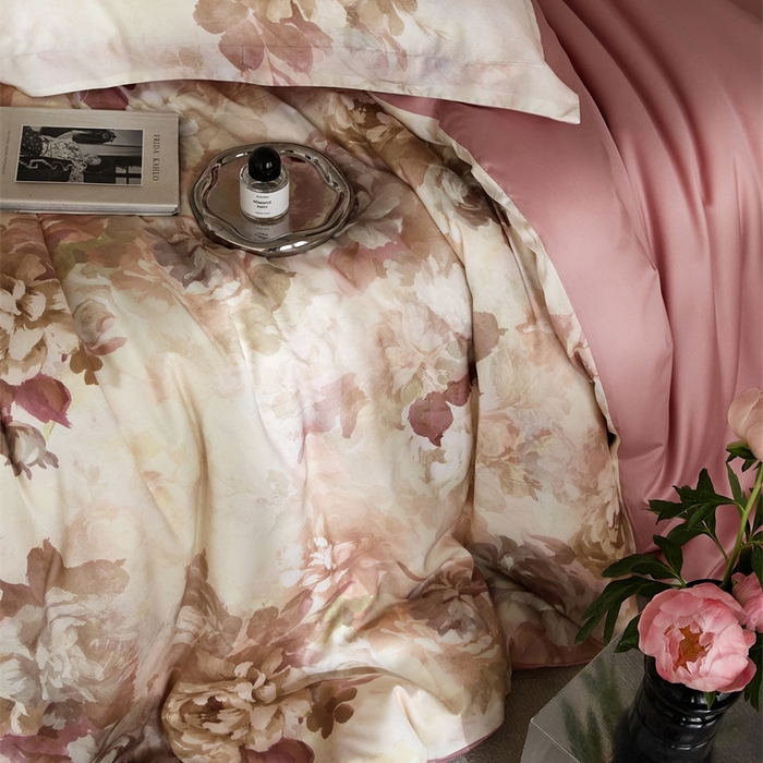 91家纺网 家纺一手货源 找家纺 金奇达2025新款【艺术花卉】-茧养莱赛尔四件套（标准号全网控价（折后券后）不低于228元） 奥黛丽