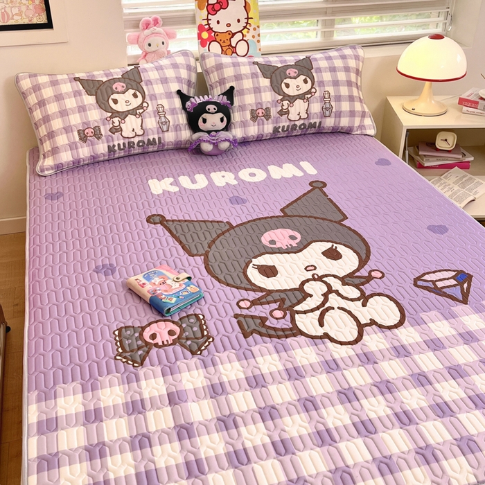 91家纺网 家纺一手货源 找家纺 金爱家 2025新款正版三丽鸥凉感乳胶凉席 钻石库洛米