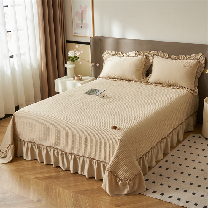 91家纺网 家纺一手货源 找家纺 恒爱家纺  2025新款莫代尔柔情似水多功能夏被床盖四件套			 			 梦幻金