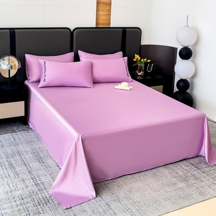 纽缦家纺 2025新款纯色提花冰丝系列床单单件-单床单 梦幻紫
