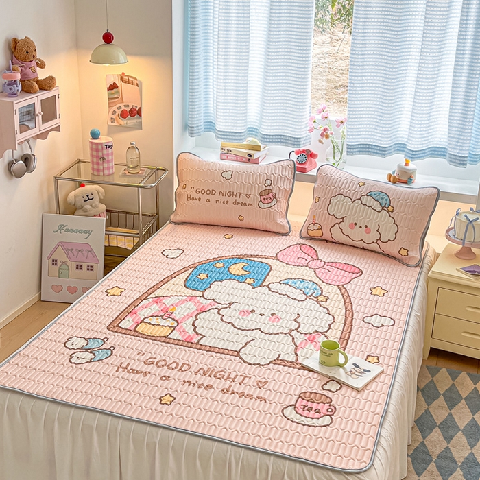 91家纺网 家纺一手货源 找家纺 川悦生活 2025新款大阪凉感丝凉席 晚安夏洛