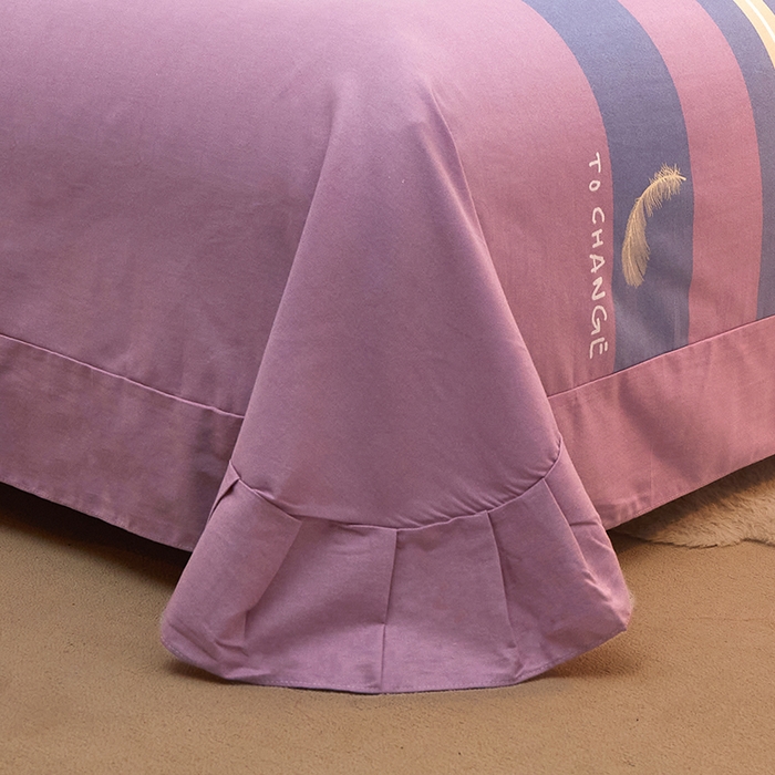 91家纺网 家纺一手货源 找家纺 简约家纺 2025新款全棉磨毛印花单品床单 风光无限 粉