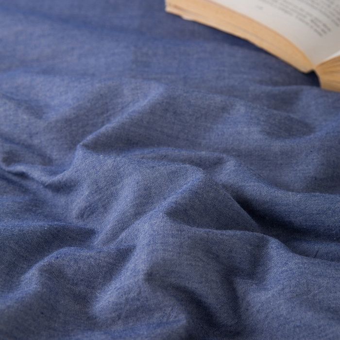 91家纺网 家纺一手货源 找家纺 玖弘家居 2025新款水洗棉单被套 牛仔蓝