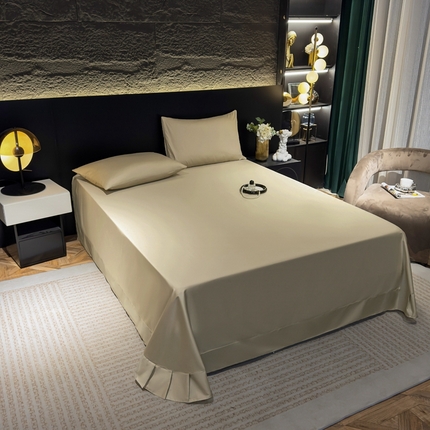 氧家2025新款60s贡缎长绒棉纯色随心配系列-床单 香槟金