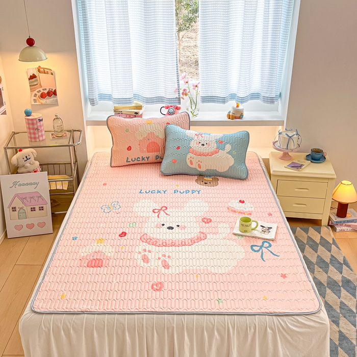 91家纺网 家纺一手货源 找家纺 川悦生活 2025新款大阪凉感丝凉席 蜜心奶团