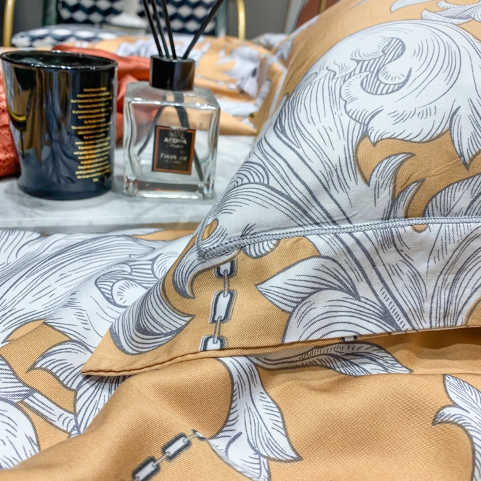 91家纺网 家纺一手货源 找家纺 棉生活家纺 2025新款春夏莫代尔天丝夏被 辉煌时刻-桔