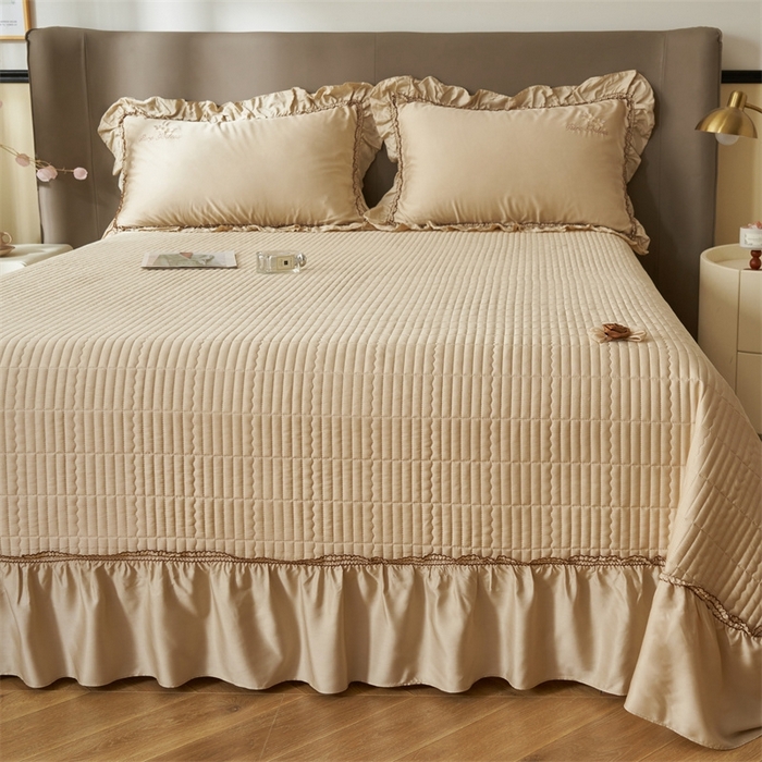 91家纺网 家纺一手货源 找家纺 恒爱家纺  2025新款莫代尔柔情似水多功能夏被床盖四件套			 			 梦幻金