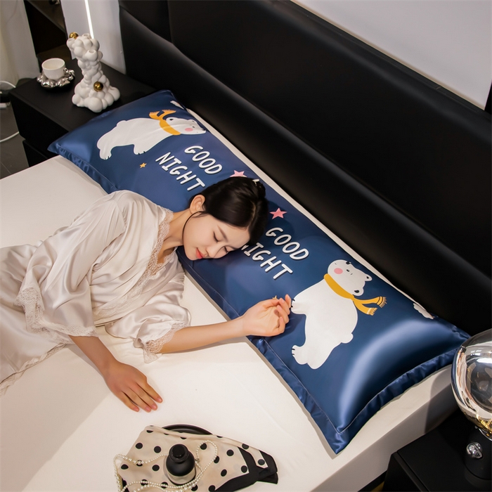 91家纺网 家纺一手货源 找家纺 （总）梦舒羽 2025新款可水洗冰丝双人枕套凉爽情侣枕头套枕芯套