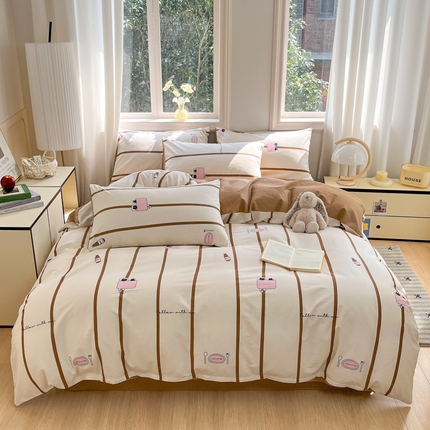 寐眠 2025新款A类全棉印花四件套 木调