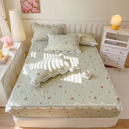 91家纺网 家纺一手货源 找家纺 麒豆豆 2025新款天丝印花床笠 春的气息