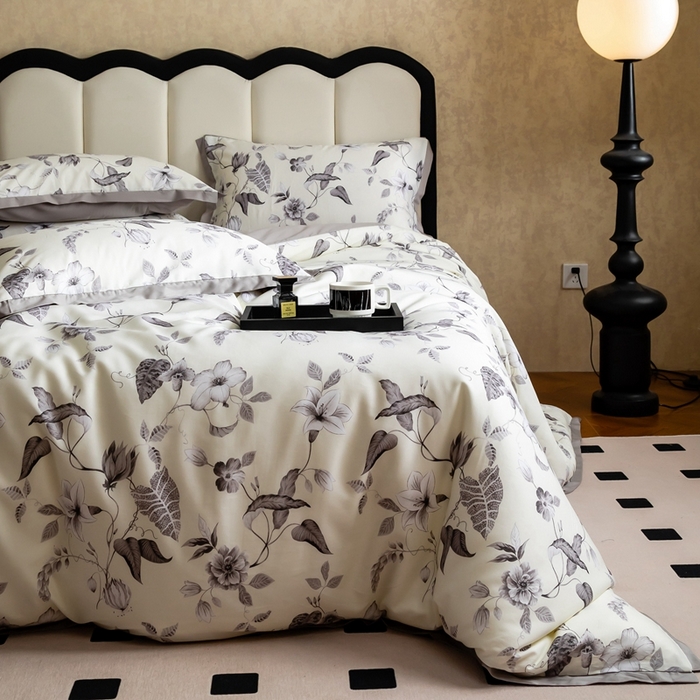 91家纺网 家纺一手货源 找家纺 金奇达2025新款【曼妙庄园】-轻氧水光天丝棉四件套（标准号全网控价（折后券后）不低于268） 秋梓