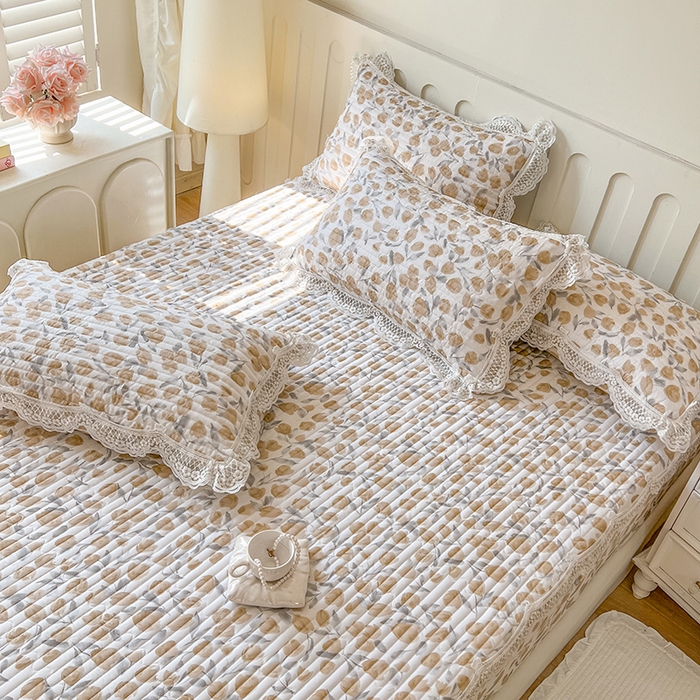 91家纺网 家纺一手货源 找家纺 麒豆豆 2025新款天丝印花床笠 薇拉