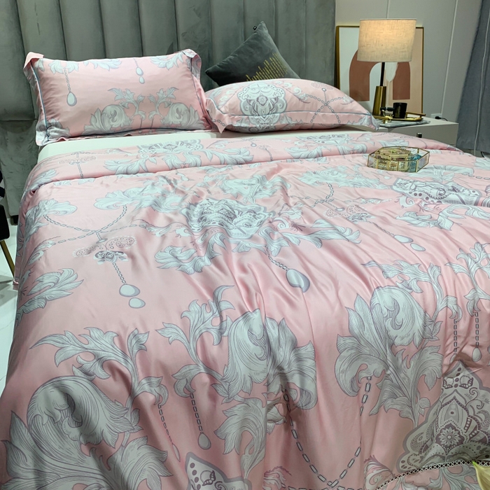 91家纺网 家纺一手货源 找家纺 棉生活家纺 2025新款春夏莫代尔天丝夏被 辉煌时刻-粉