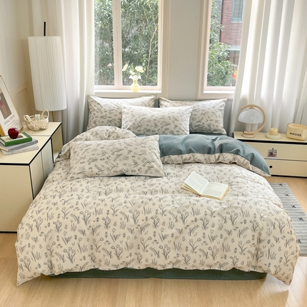 91家纺网 家纺一手货源 找家纺 寐眠 2025新款A类全棉印花四件套 荒野