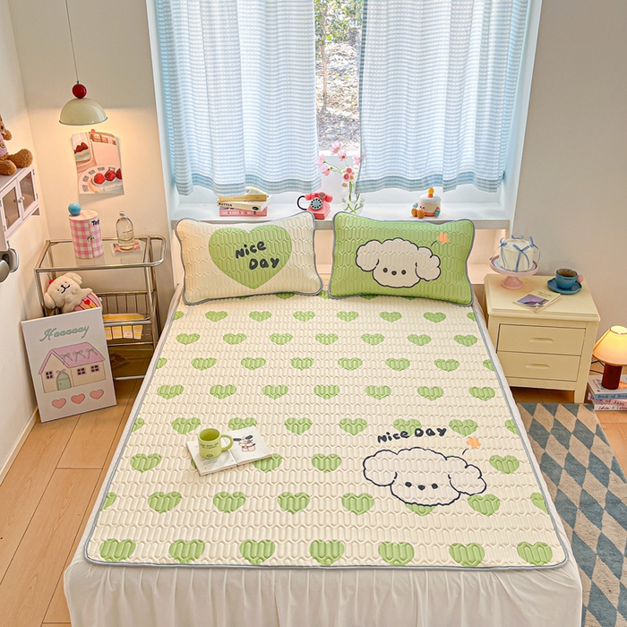 91家纺网 家纺一手货源 找家纺 川悦生活 2025新款大阪凉感丝凉席 薄荷小汪