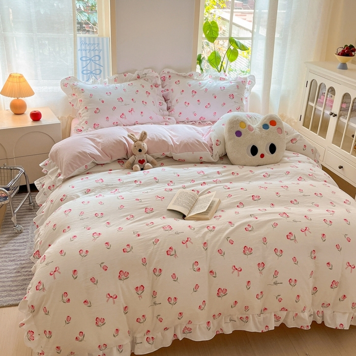 91家纺网 家纺一手货源 找家纺 （总）雨帆家纺2025新款水洗棉印花四件套