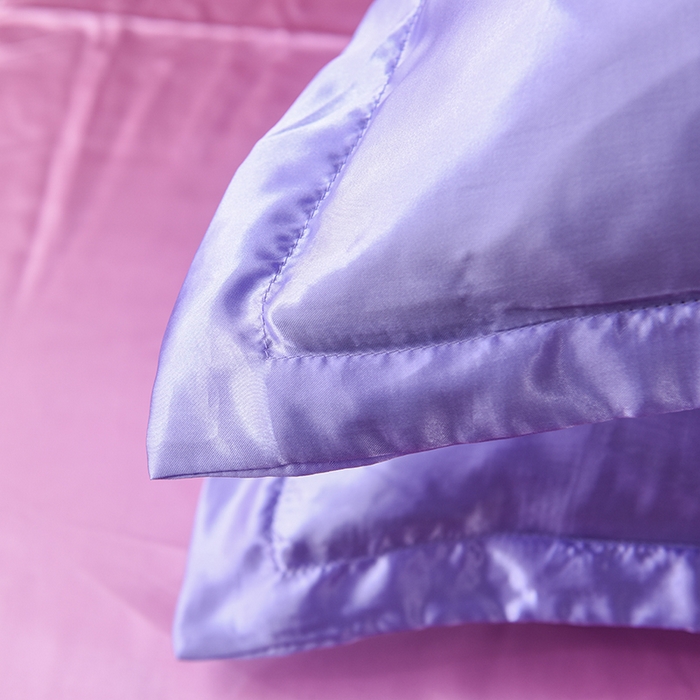 91家纺网 家纺一手货源 找家纺 经年  2025年特价款丝绸水洗冰丝四件套-单枕套 直播爆款 雪青粉色