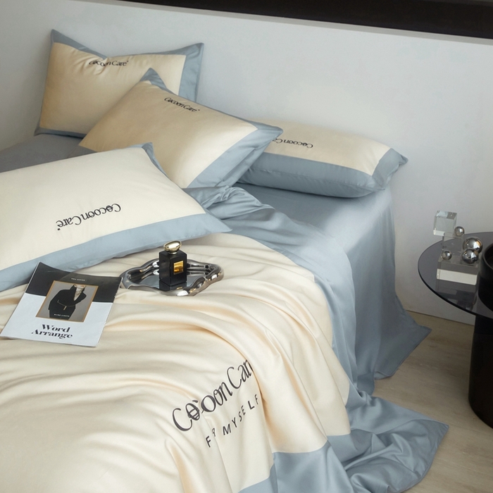 91家纺网 家纺一手货源 找家纺 金奇达2025新款【洛伊】-茧养莱赛尔四件套（标准号全网控价（折后券后）不低于258元） 洛伊-风铃兰