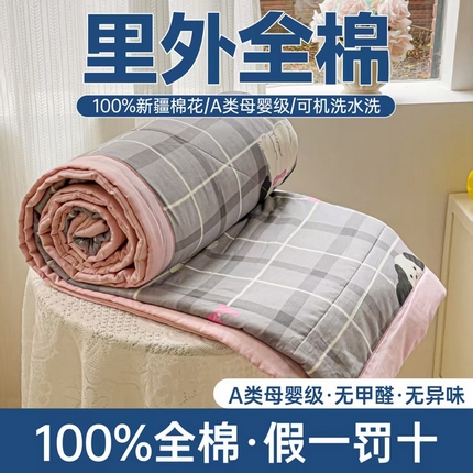 91家纺网 家纺一手货源 找家纺 （总）初相识被业 2025新款里外全棉夏被棉花夏被四件套印花夏凉被空调被