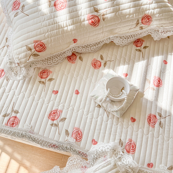 91家纺网 家纺一手货源 找家纺 麒豆豆 2025新款天丝印花床笠 西西里玫瑰