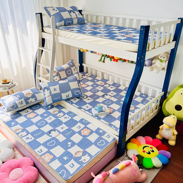 91家纺网 家纺一手货源 找家纺 小虾米 2025乳胶凉席上下床床笠 萌萌鸭