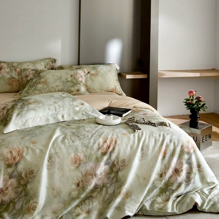 91家纺网 家纺一手货源 找家纺 金奇达2025新款【艺术花卉】-茧养莱赛尔四件套（标准号全网控价（折后券后）不低于228元） 贝里斯