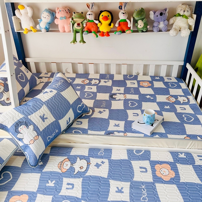 91家纺网 家纺一手货源 找家纺 小虾米 2025乳胶凉席上下床床笠 萌萌鸭