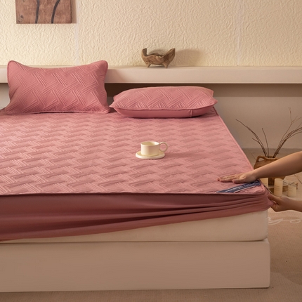 91家纺网 家纺一手货源 找家纺 莱登卡奴 2025新款A类原棉磨毛大豆夹棉床笠云纹系列 云纹-豆沙