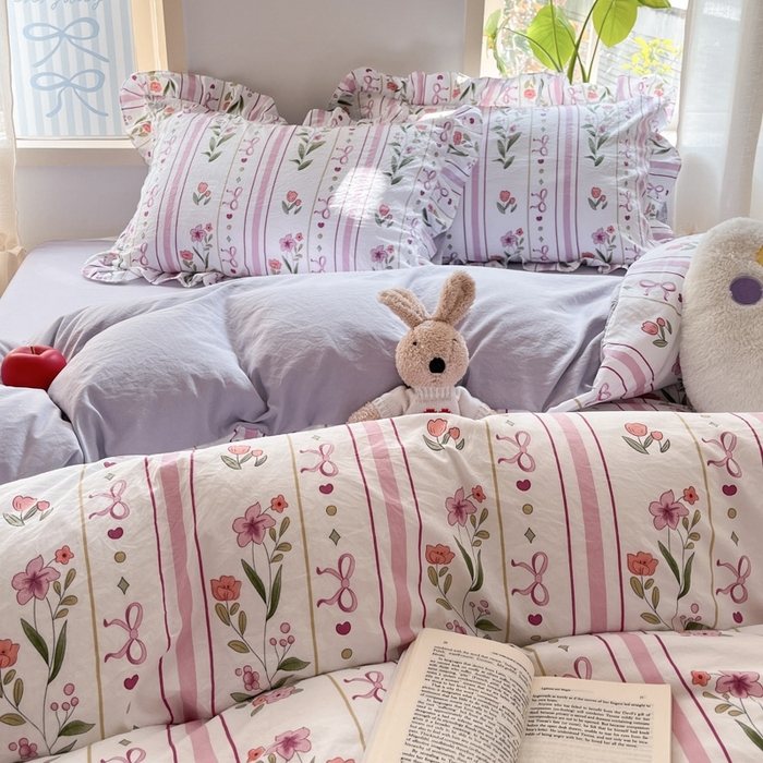 91家纺网 家纺一手货源 找家纺 雨帆家纺2025新款水洗棉印花四件套 繁华似锦