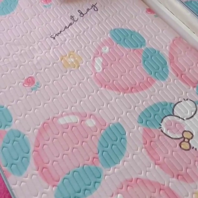 91家纺网 家纺一手货源 找家纺 小虾米 2025乳胶凉席上下床床笠 桃兔兔粉