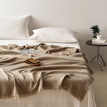 Mr.pig猪先生水洗棉 2025春夏新款A类全棉纯棉四层纱布夏被夏凉被空调被 咖喱