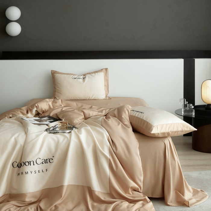 91家纺网 家纺一手货源 找家纺 金奇达2025新款【洛伊】-茧养莱赛尔四件套（标准号全网控价（折后券后）不低于258元） 洛伊-可可棕