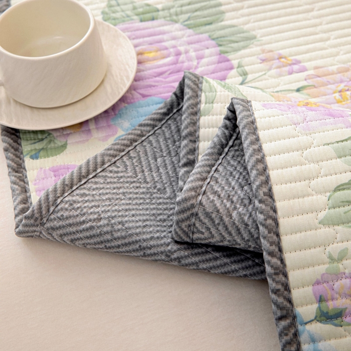 91家纺网 家纺一手货源 找家纺 情煊家纺 2025新款双面全棉夹棉枕套 假日玫瑰