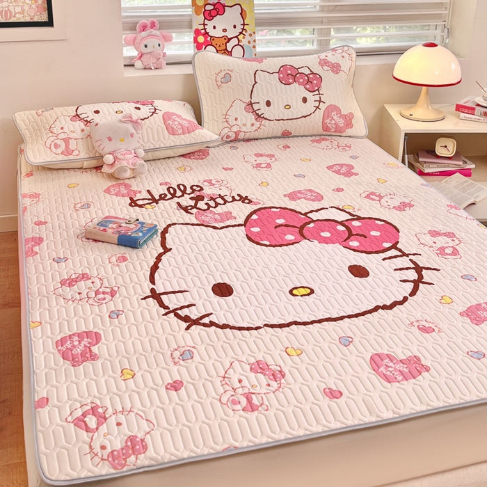 91家纺网 家纺一手货源 找家纺 金爱家 2025新款正版三丽鸥凉感乳胶凉席 美美kt