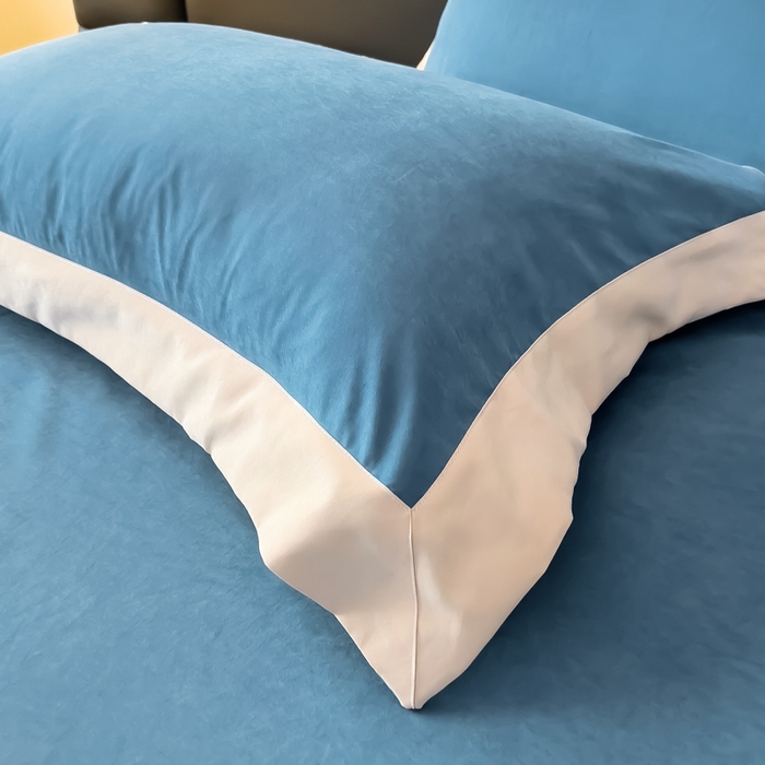 91家纺网 家纺一手货源 找家纺 （总）曲之慕 2025新品四季款高端刺绣四件套简约可水洗轻奢纯色刺绣四件套--馨花漫舞