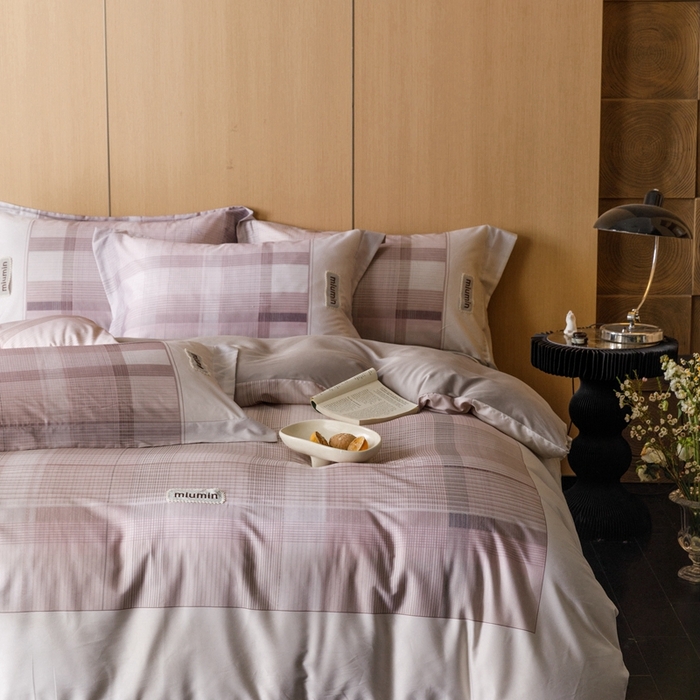 91家纺网 家纺一手货源 找家纺 金奇达2025新款【洛米奥】-轻氧水光天丝棉四件套（标准号全网控价（折后券后）不低于288元） 洛米奥-豆沙