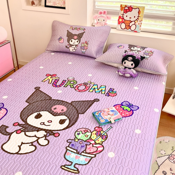 91家纺网 家纺一手货源 找家纺 金爱家 2025新款正版三丽鸥凉感乳胶凉席 夏日冰爽