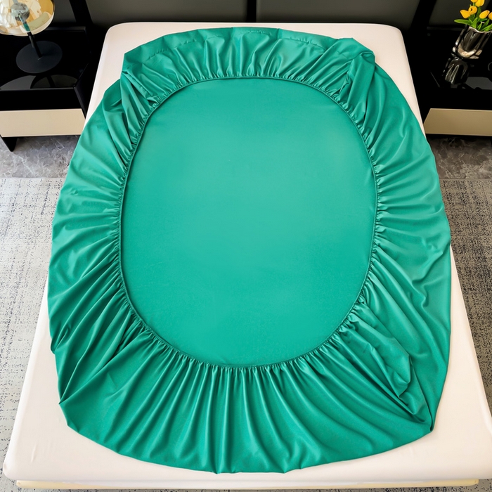 91家纺网 家纺一手货源 找家纺 纽缦家纺 2025新款纯色提花冰丝系列床笠单件-单床笠 薄荷绿