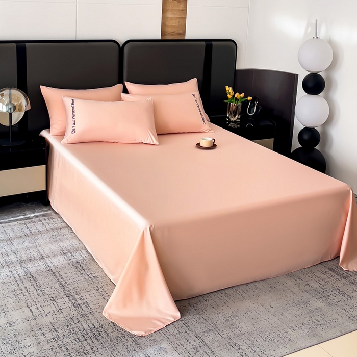 91家纺网 家纺一手货源 找家纺 纽缦家纺 2025新款纯色提花冰丝系列床单单件-单床单 温雅玉