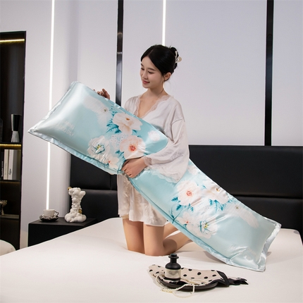 梦舒羽 2025新款可水洗冰丝双人枕套凉爽情侣枕头套枕芯套 花语