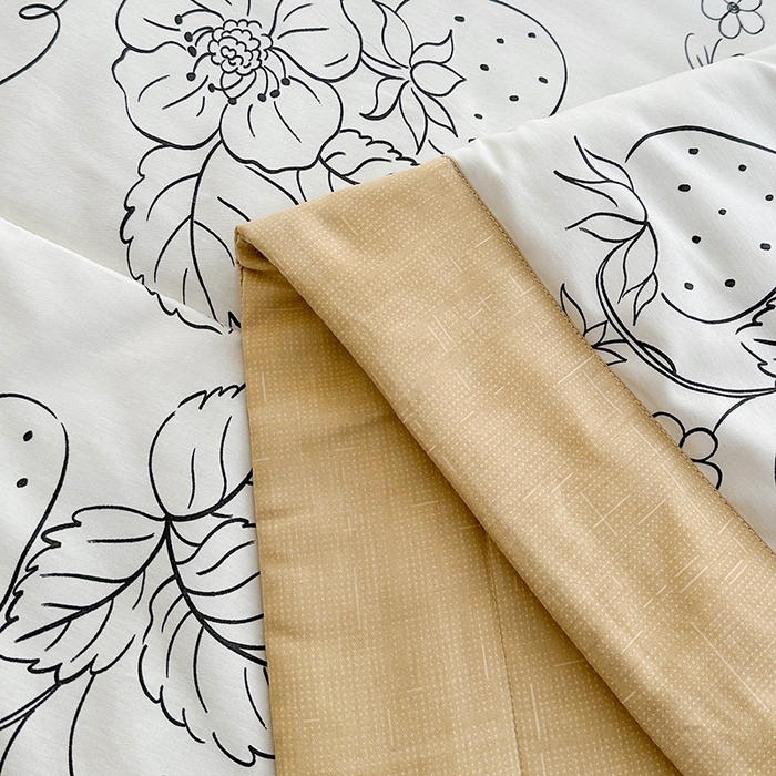 91家纺网 家纺一手货源 找家纺 欧夏家纺 2025新款里外全棉印花夏被100%新疆棉花 草莓园