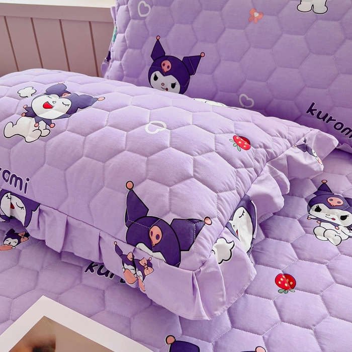 91家纺网 家纺一手货源 找家纺 情煊家纺 2025新款全棉印花小清新夹棉枕套 库洛米