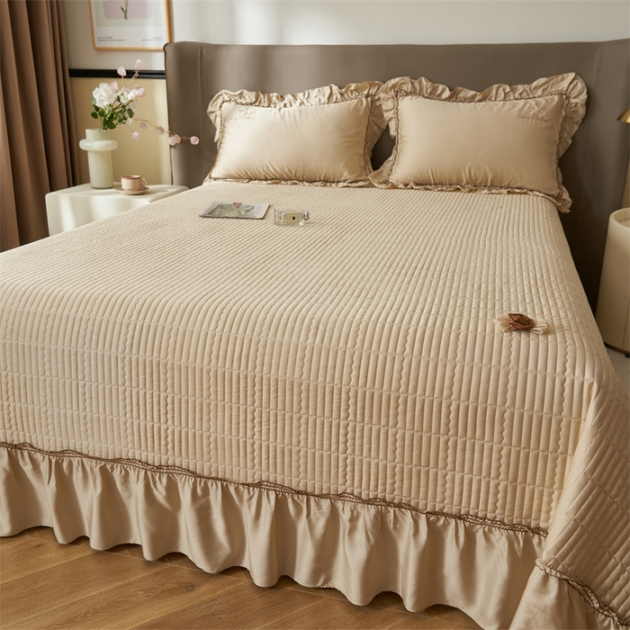 91家纺网 家纺一手货源 找家纺 恒爱家纺  2025新款莫代尔柔情似水多功能夏被床盖四件套			 			 梦幻金