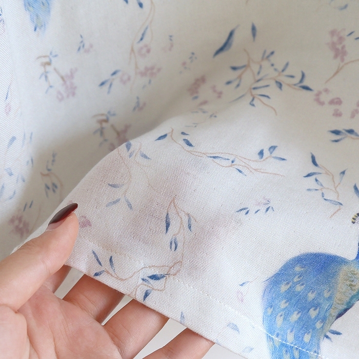 91家纺网 家纺一手货源 找家纺 洛兰沙家居馆【只代发】【只代发】 2025新款国风竹纤维鸟语花香春夏女睡衣大码长袖长裤自带凉感休闲套装 ls1308