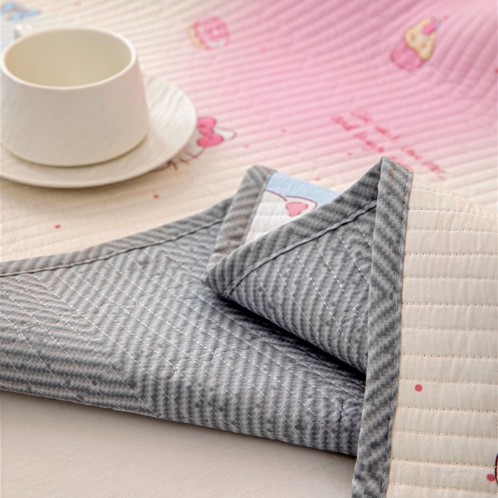 91家纺网 家纺一手货源 找家纺 情煊家纺 2025新款双面全棉夹棉枕套 甜喵